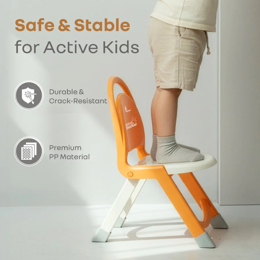 Jelly Bean Zippy Foldable Kids Chair - Ergonomic, Durable PP Material, Triangular Stable Structure, Travel-Friendly & Multi-Activity Chair (1-8 Years) - Image 10