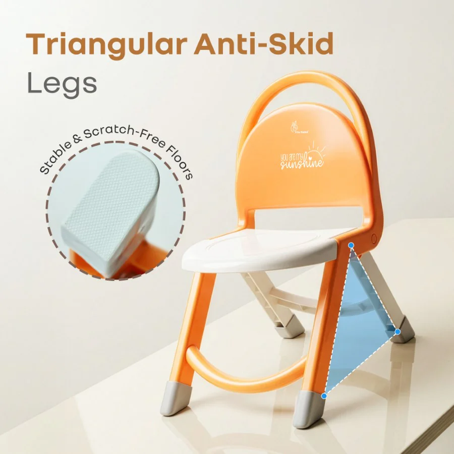Jelly Bean Zippy Foldable Kids Chair - Ergonomic, Durable PP Material, Triangular Stable Structure, Travel-Friendly & Multi-Activity Chair (1-8 Years) - Image 12