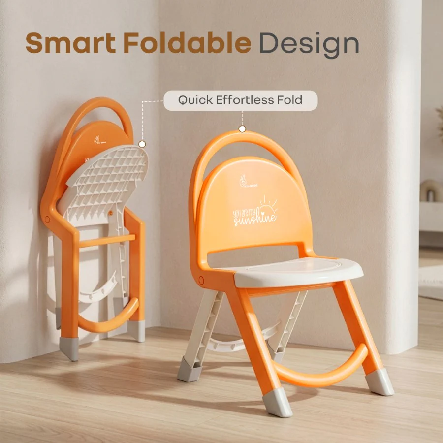 Jelly Bean Zippy Foldable Kids Chair - Ergonomic, Durable PP Material, Triangular Stable Structure, Travel-Friendly & Multi-Activity Chair (1-8 Years) - Image 13