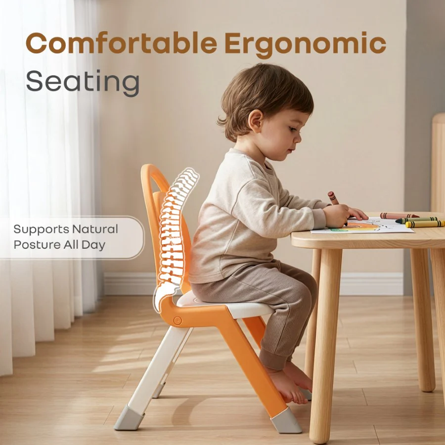 Jelly Bean Zippy Foldable Kids Chair - Ergonomic, Durable PP Material, Triangular Stable Structure, Travel-Friendly & Multi-Activity Chair (1-8 Years) - Image 14