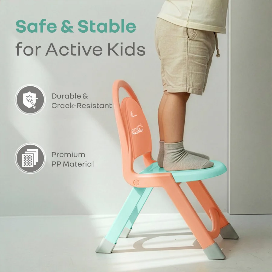 Jelly Bean Zippy Foldable Kids Chair - Ergonomic, Durable PP Material, Triangular Stable Structure, Travel-Friendly & Multi-Activity Chair (1-8 Years) - Image 18