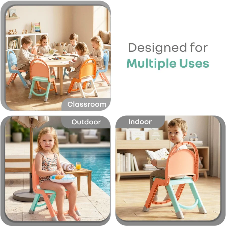 Jelly Bean Zippy Foldable Kids Chair - Ergonomic, Durable PP Material, Triangular Stable Structure, Travel-Friendly & Multi-Activity Chair (1-8 Years) - Image 19