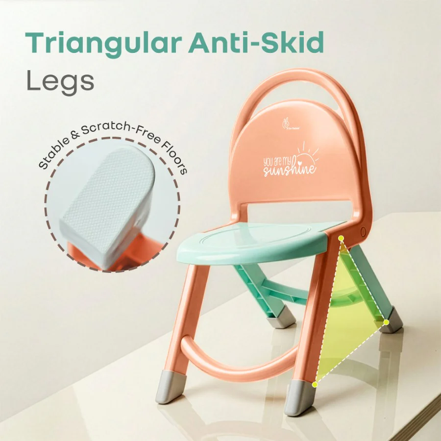 Jelly Bean Zippy Foldable Kids Chair - Ergonomic, Durable PP Material, Triangular Stable Structure, Travel-Friendly & Multi-Activity Chair (1-8 Years) - Image 20