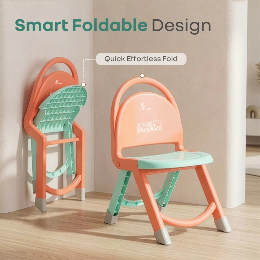 Jelly Bean Zippy Foldable Kids Chair - Ergonomic, Durable PP Material, Triangular Stable Structure, Travel-Friendly & Multi-Activity Chair (1-8 Years) - Image 21