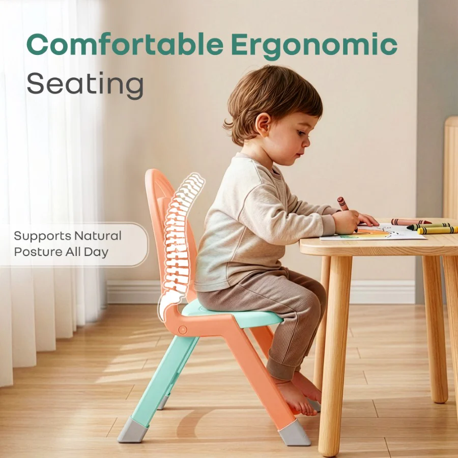 Jelly Bean Zippy Foldable Kids Chair - Ergonomic, Durable PP Material, Triangular Stable Structure, Travel-Friendly & Multi-Activity Chair (1-8 Years) - Image 22