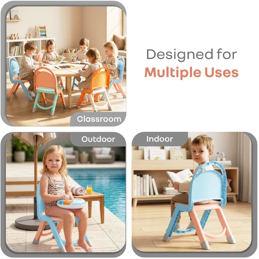Jelly Bean Zippy Foldable Kids Chair - Ergonomic, Durable PP Material, Triangular Stable Structure, Travel-Friendly & Multi-Activity Chair (1-8 Years) - Image 3