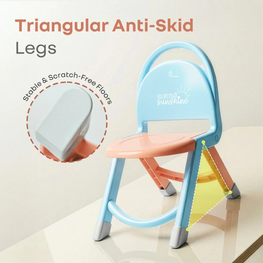 Jelly Bean Zippy Foldable Kids Chair - Ergonomic, Durable PP Material, Triangular Stable Structure, Travel-Friendly & Multi-Activity Chair (1-8 Years) - Image 4