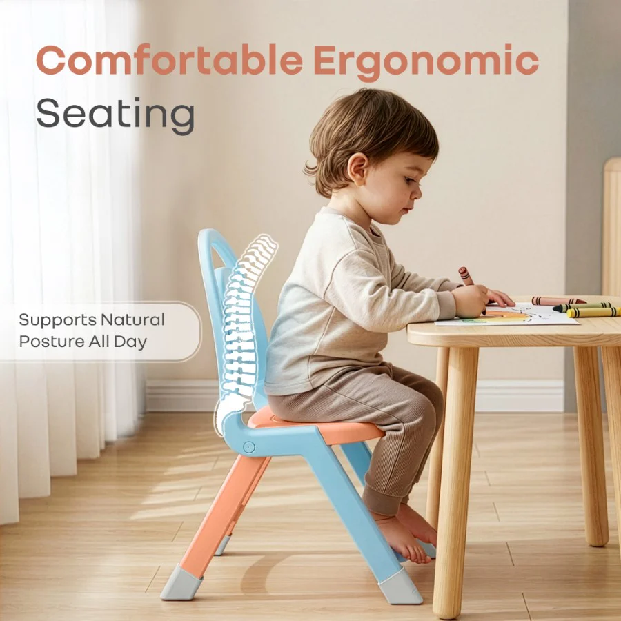 Jelly Bean Zippy Foldable Kids Chair - Ergonomic, Durable PP Material, Triangular Stable Structure, Travel-Friendly & Multi-Activity Chair (1-8 Years) - Image 6
