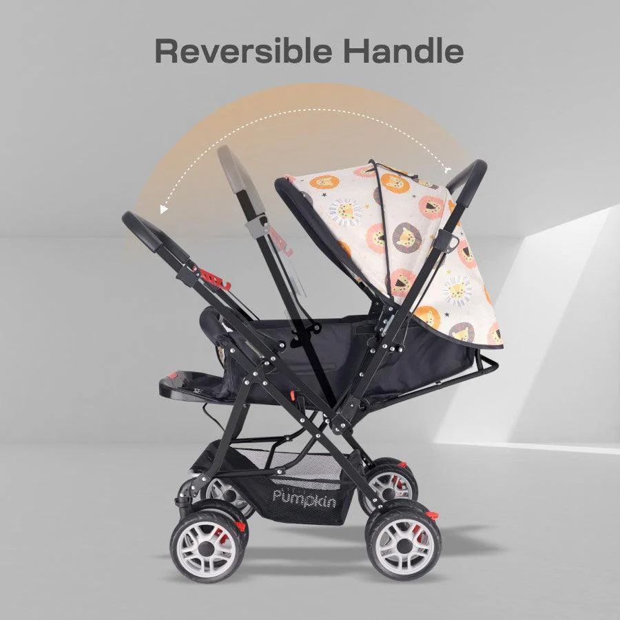 Kiddie Kingdom Baby Stroller With Personalized Name Plate - Black Safari - Image 3