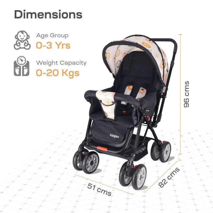 Kiddie Kingdom Baby Stroller With Personalized Name Plate - Black Safari - Image 8
