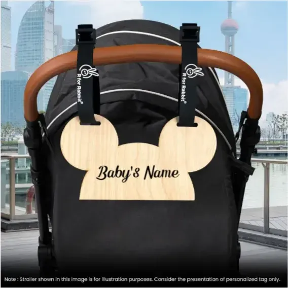 Kiddie Kingdom Baby Stroller With Personalized Name Plate - Blue Black - Image 2