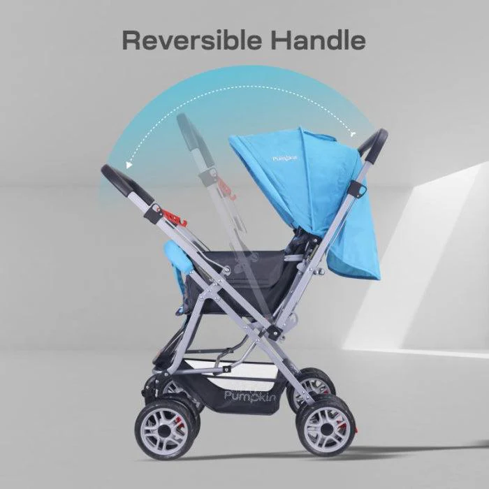 Kiddie Kingdom Baby Stroller With Personalized Name Plate - Blue Black - Image 3
