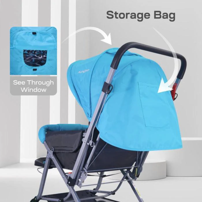 Kiddie Kingdom Baby Stroller With Personalized Name Plate - Blue Black - Image 5
