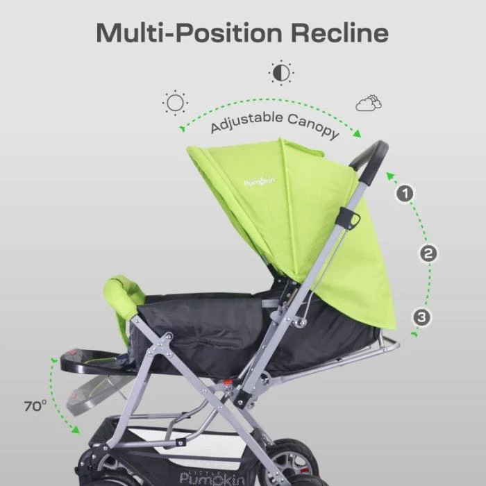 Kiddie Kingdom Baby Stroller With Personalized Name Plate - Green Black - Image 3