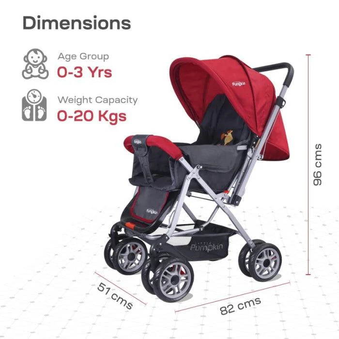 Kiddie Kingdom Baby Stroller With Personalized Name Plate - Red - Image 3