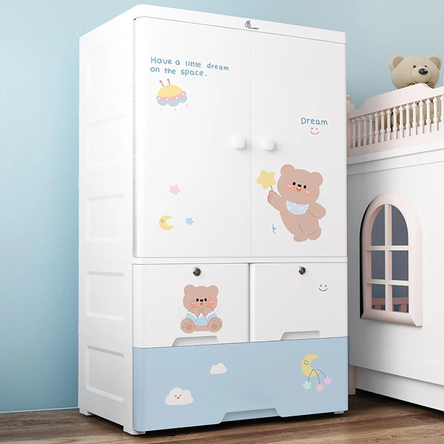Kiddo Korner Stellar Storage Organizer Cupboard For Kids With Rustproof Stainless Steel Rods - Image 10