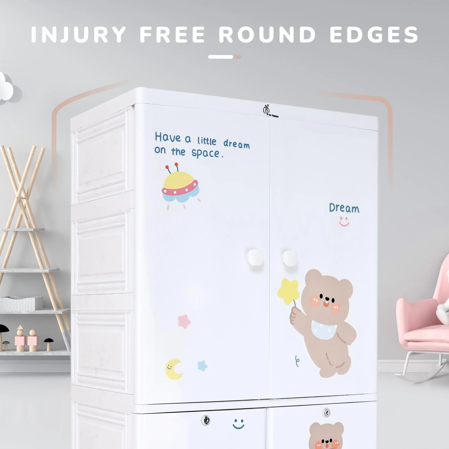Kiddo Korner Stellar Storage Organizer Cupboard For Kids With Rustproof Stainless Steel Rods - Image 15