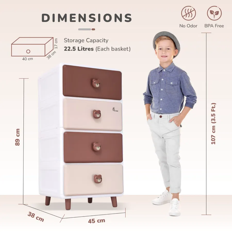 Kiddo Korner Teddy Storage Organizer For Kids With 4 Layers of Spacious Storage - Image 16