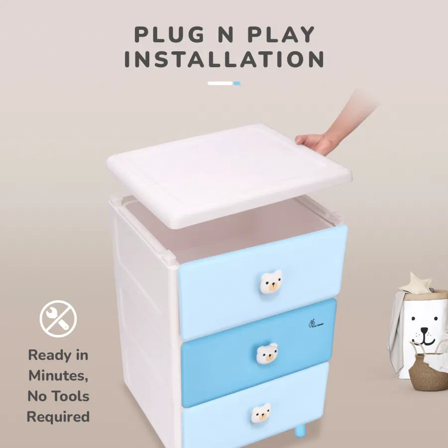 Kiddo Korner Teddy Storage Organizer For Kids With 4 Layers of Spacious Storage - Image 2