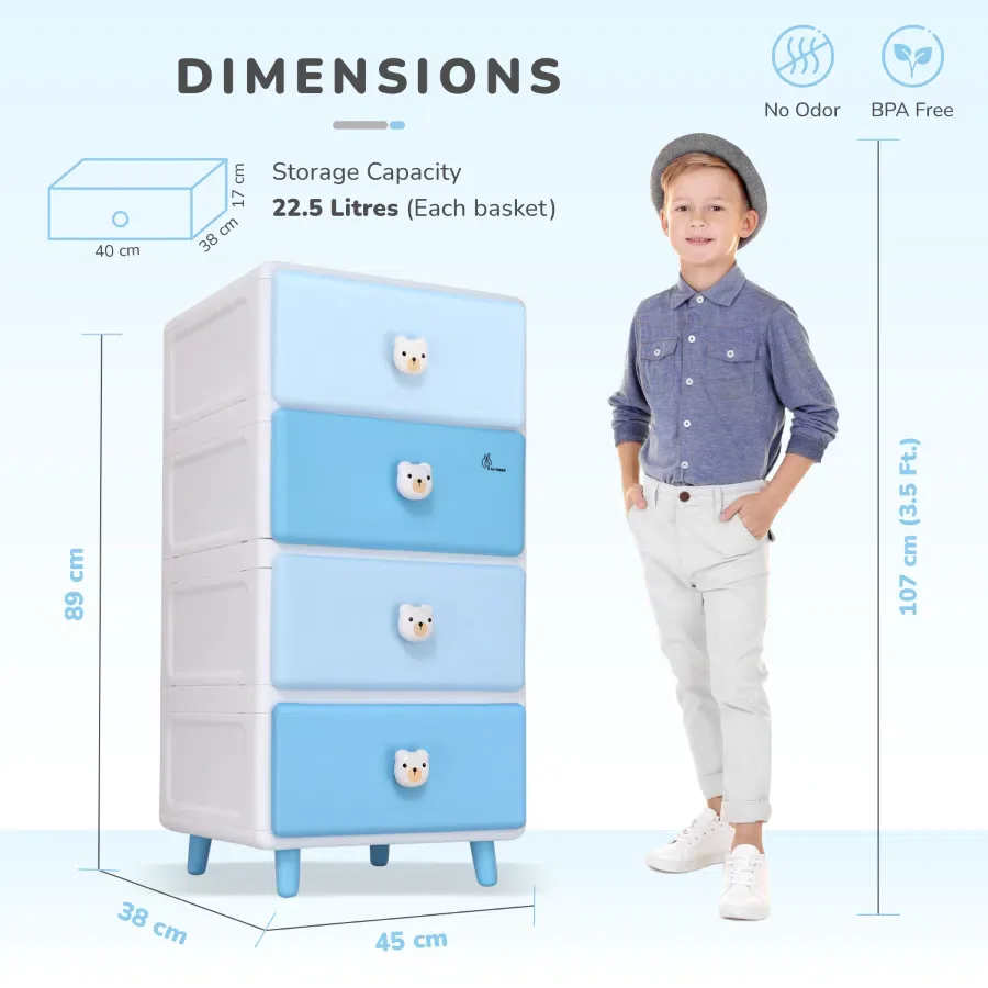 Kiddo Korner Teddy Storage Organizer For Kids With 4 Layers of Spacious Storage - Image 8