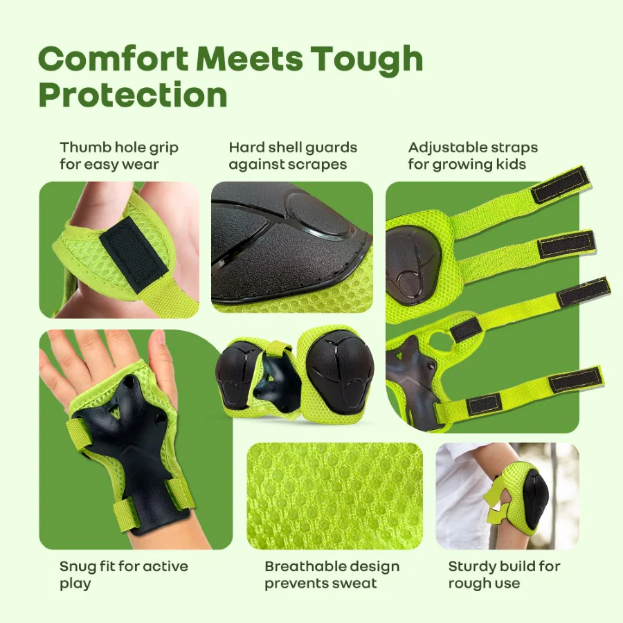 Safe Play Protective Gear Set for Kids – Helmet, Knee, Elbow & Wrist Pads (Age 3–7 Years) - Image 10