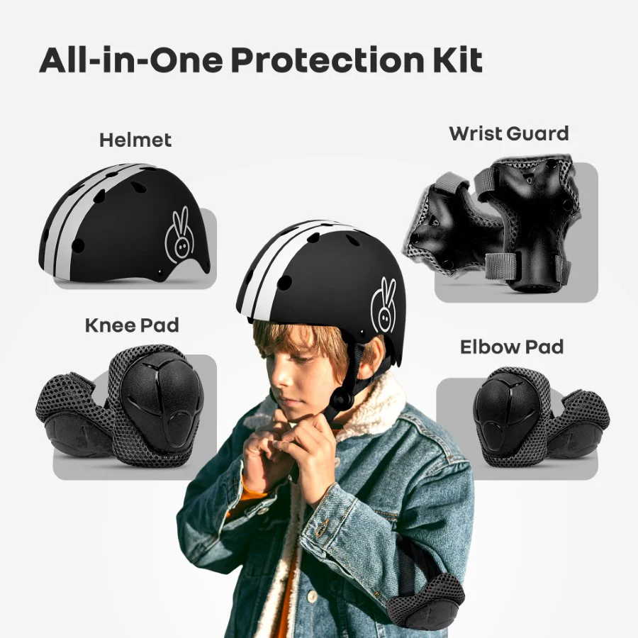 Safe Play Protective Gear Set for Kids – Helmet, Knee, Elbow & Wrist Pads (Age 3–7 Years) - Image 4