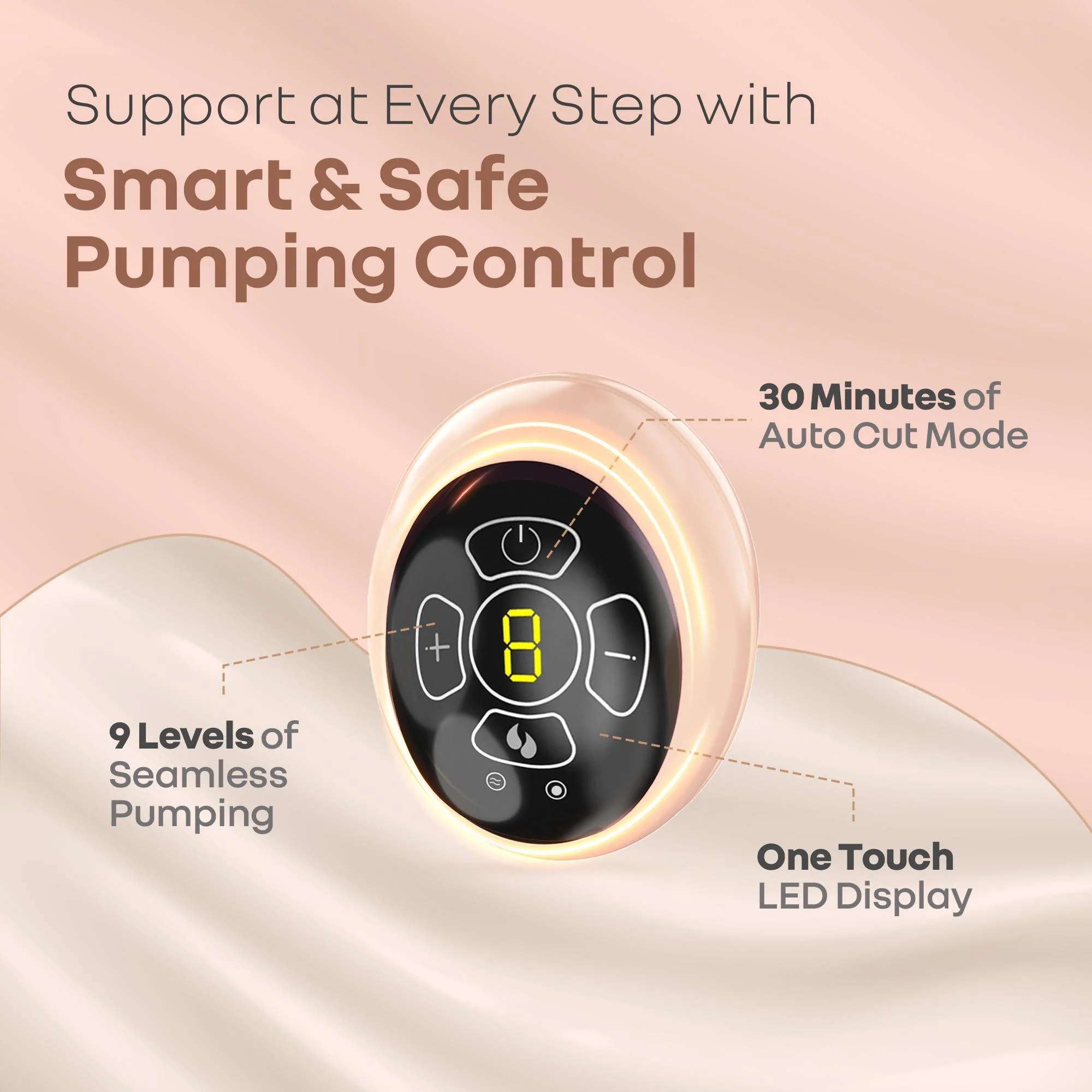Lactella Comfort Breast Pump With Dual Modes, 9 Levels & LED Display & USB charging - Image 3