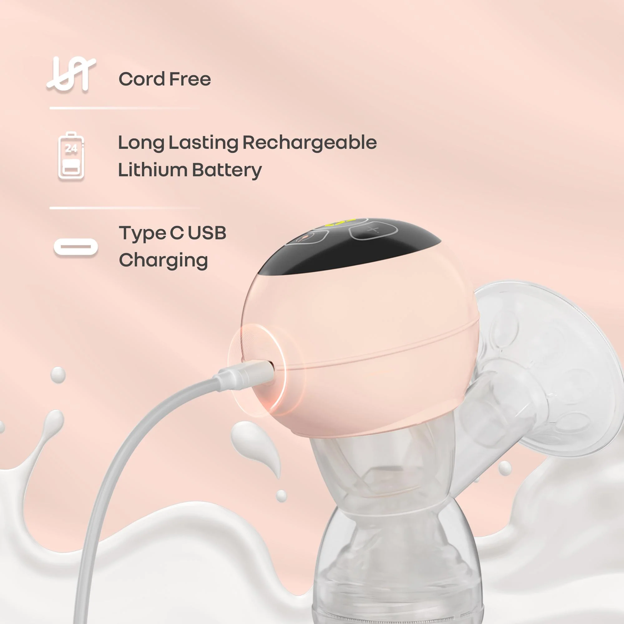 Lactella Comfort Breast Pump With Dual Modes, 9 Levels & LED Display & USB charging - Image 6