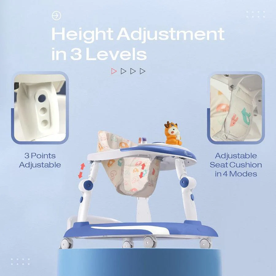 Little Feet Plus Walker - Detachable Toy Bar With Music & Light - Blue White - Image 3
