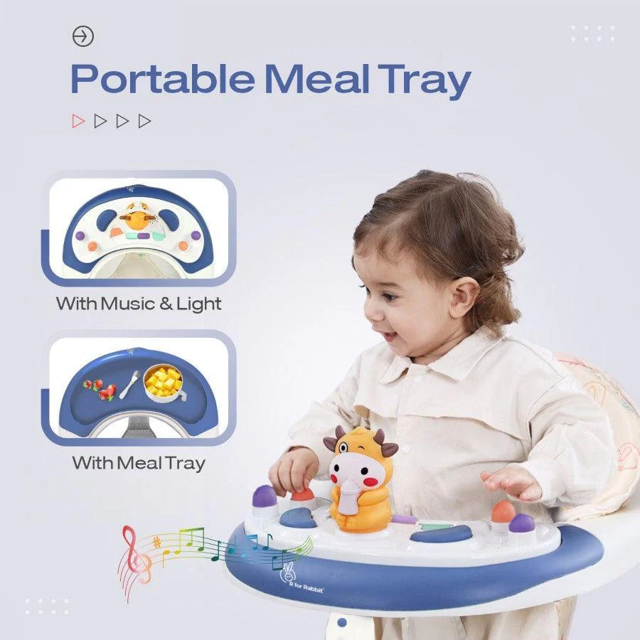 Little Feet Plus Walker - Detachable Toy Bar With Music & Light - Blue White - Image 4