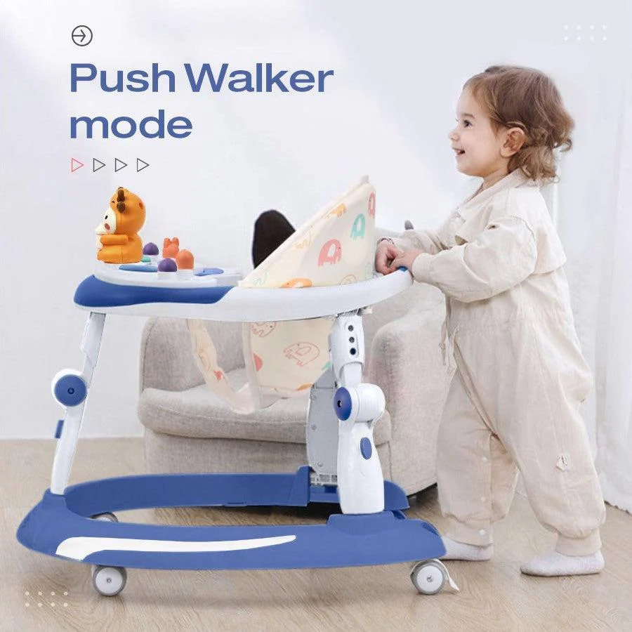 Little Feet Plus Walker - Detachable Toy Bar With Music & Light - Blue White - Image 6
