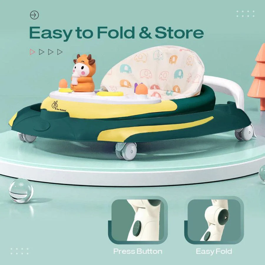 Little Feet Plus Walker - Detachable Toy Bar With Music & Light - Green Yellow - Image 5