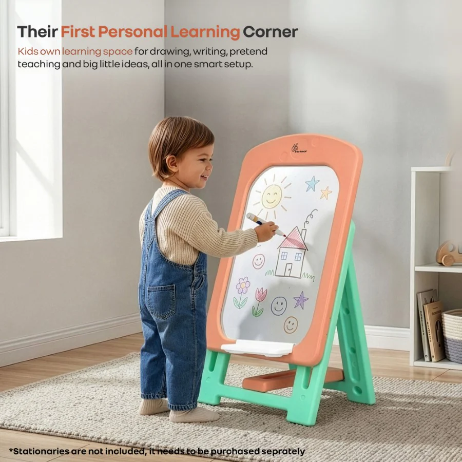 Little Genius Doodle Kids Whiteboard for Drawing & Learning – Foldable BPA Free Board with 7 Height Adjustments, Storage Tray & Stable Frame for Creative Activities (Age 3–7 Years) - Image 11