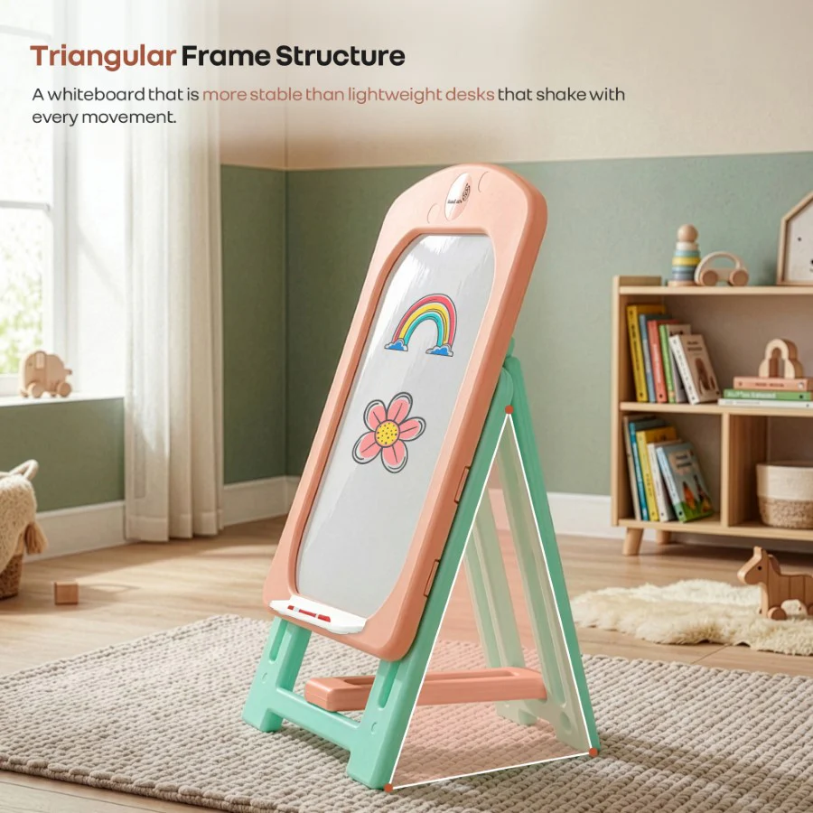 Little Genius Doodle Kids Whiteboard for Drawing & Learning – Foldable BPA Free Board with 7 Height Adjustments, Storage Tray & Stable Frame for Creative Activities (Age 3–7 Years) - Image 14