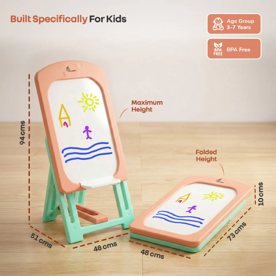 Little Genius Doodle Kids Whiteboard for Drawing & Learning – Foldable BPA Free Board with 7 Height Adjustments, Storage Tray & Stable Frame for Creative Activities (Age 3–7 Years) - Image 18