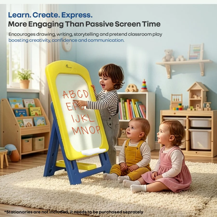 Little Genius Doodle Kids Whiteboard for Drawing & Learning – Foldable BPA Free Board with 7 Height Adjustments, Storage Tray & Stable Frame for Creative Activities (Age 3–7 Years) - Image 22