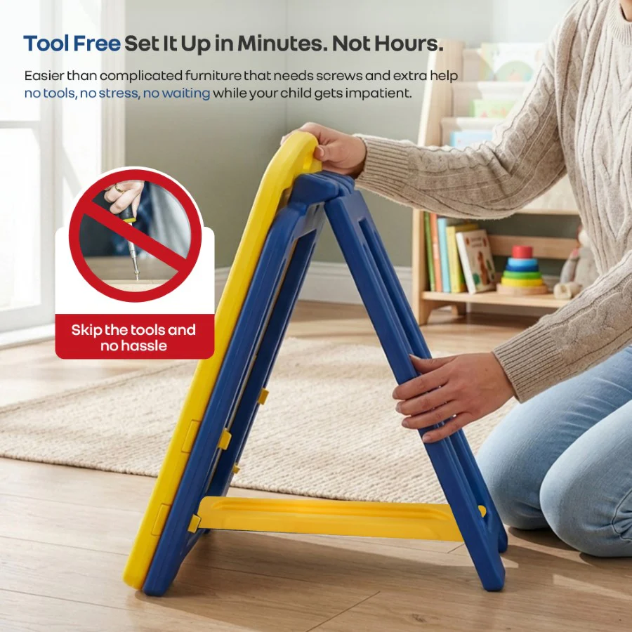 Little Genius Doodle Kids Whiteboard for Drawing & Learning – Foldable BPA Free Board with 7 Height Adjustments, Storage Tray & Stable Frame for Creative Activities (Age 3–7 Years) - Image 24