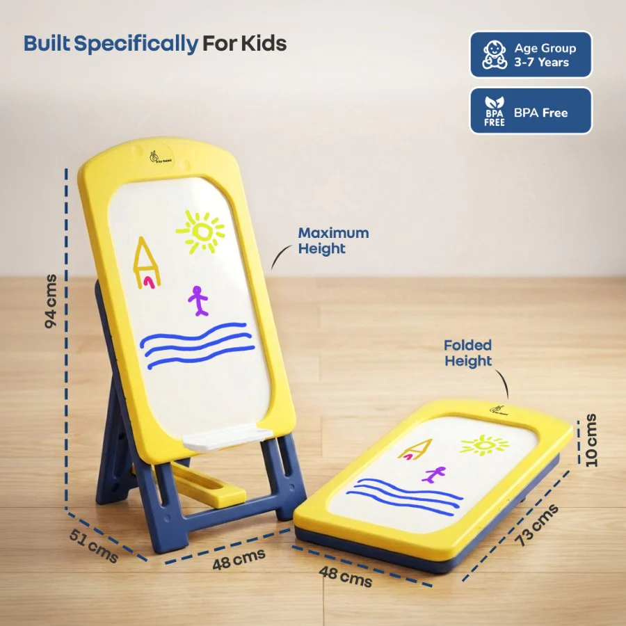 Little Genius Doodle Kids Whiteboard for Drawing & Learning – Foldable BPA Free Board with 7 Height Adjustments, Storage Tray & Stable Frame for Creative Activities (Age 3–7 Years) - Image 27