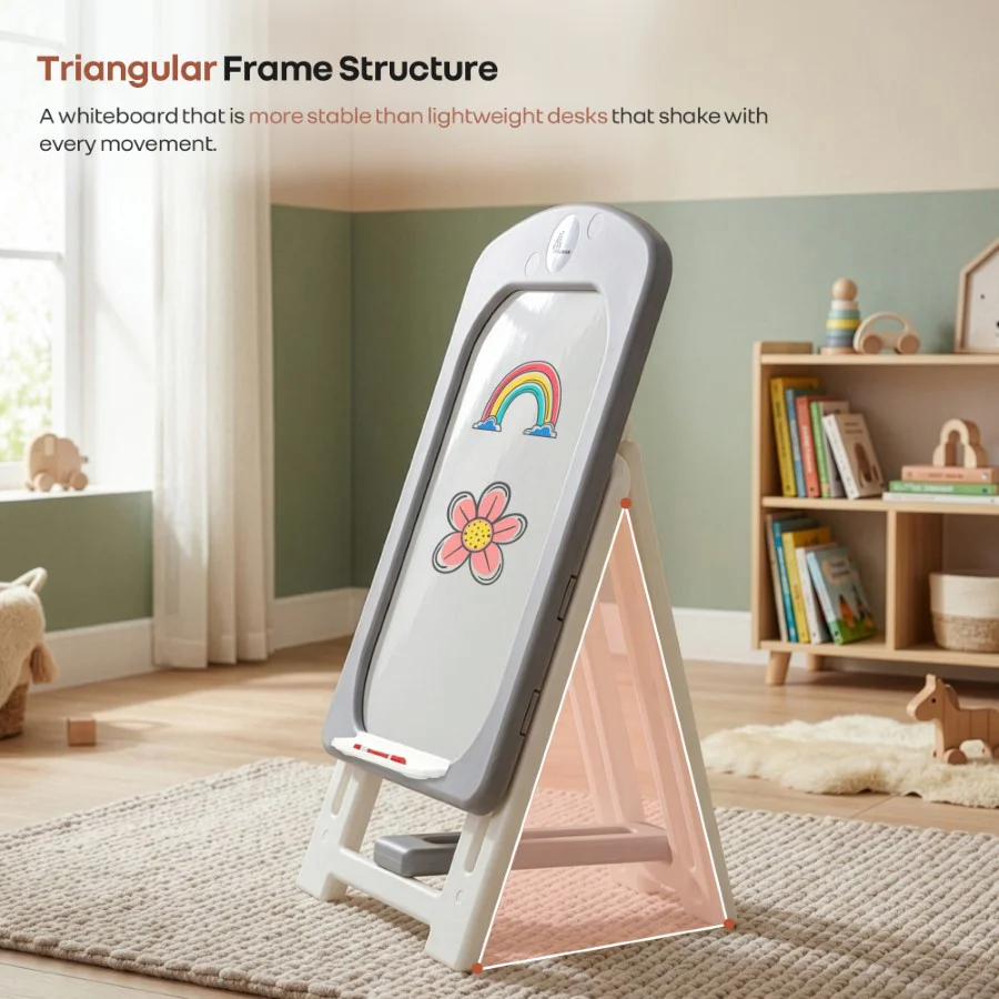 Little Genius Doodle Kids Whiteboard for Drawing & Learning – Foldable BPA Free Board with 7 Height Adjustments, Storage Tray & Stable Frame for Creative Activities (Age 3–7 Years) - Image 5
