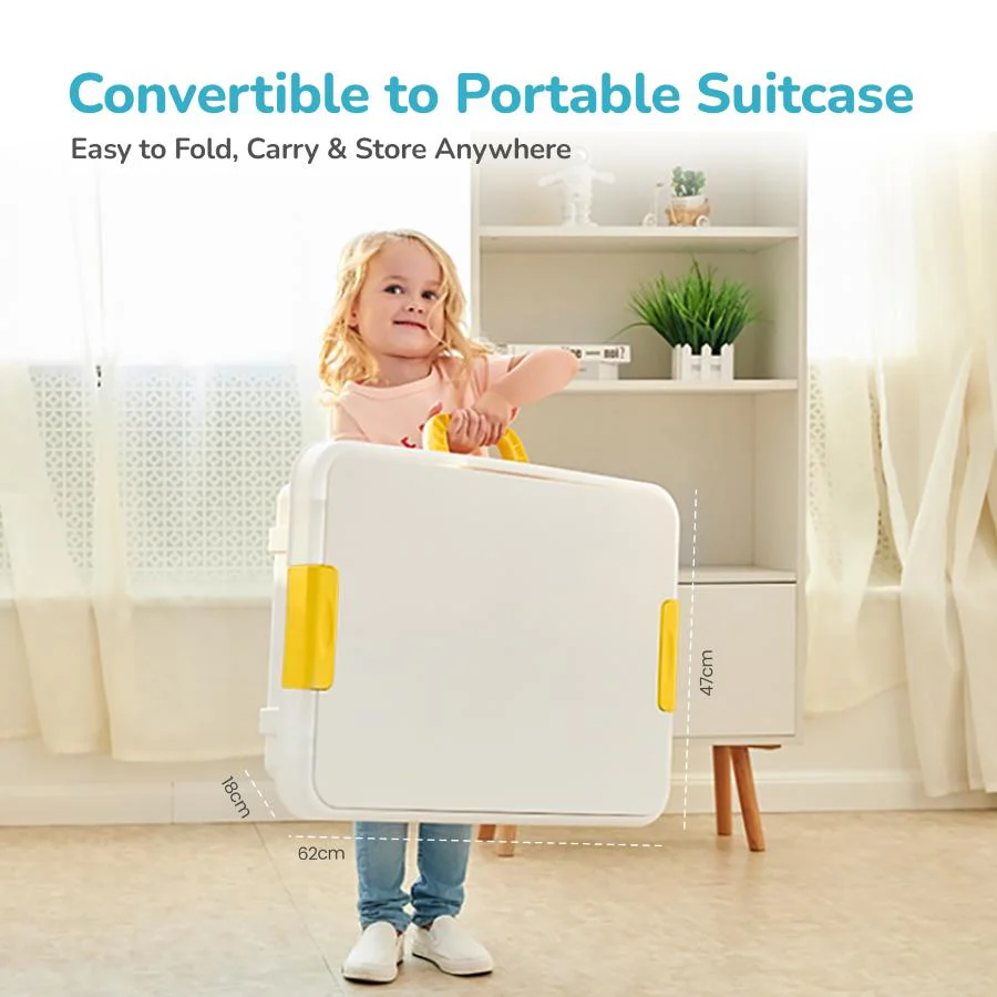 Little Genius Learner Study Table Set for Kids 4-in-1 Multifunctional Study Table With Portable, Safe & Smart Design - Image 6