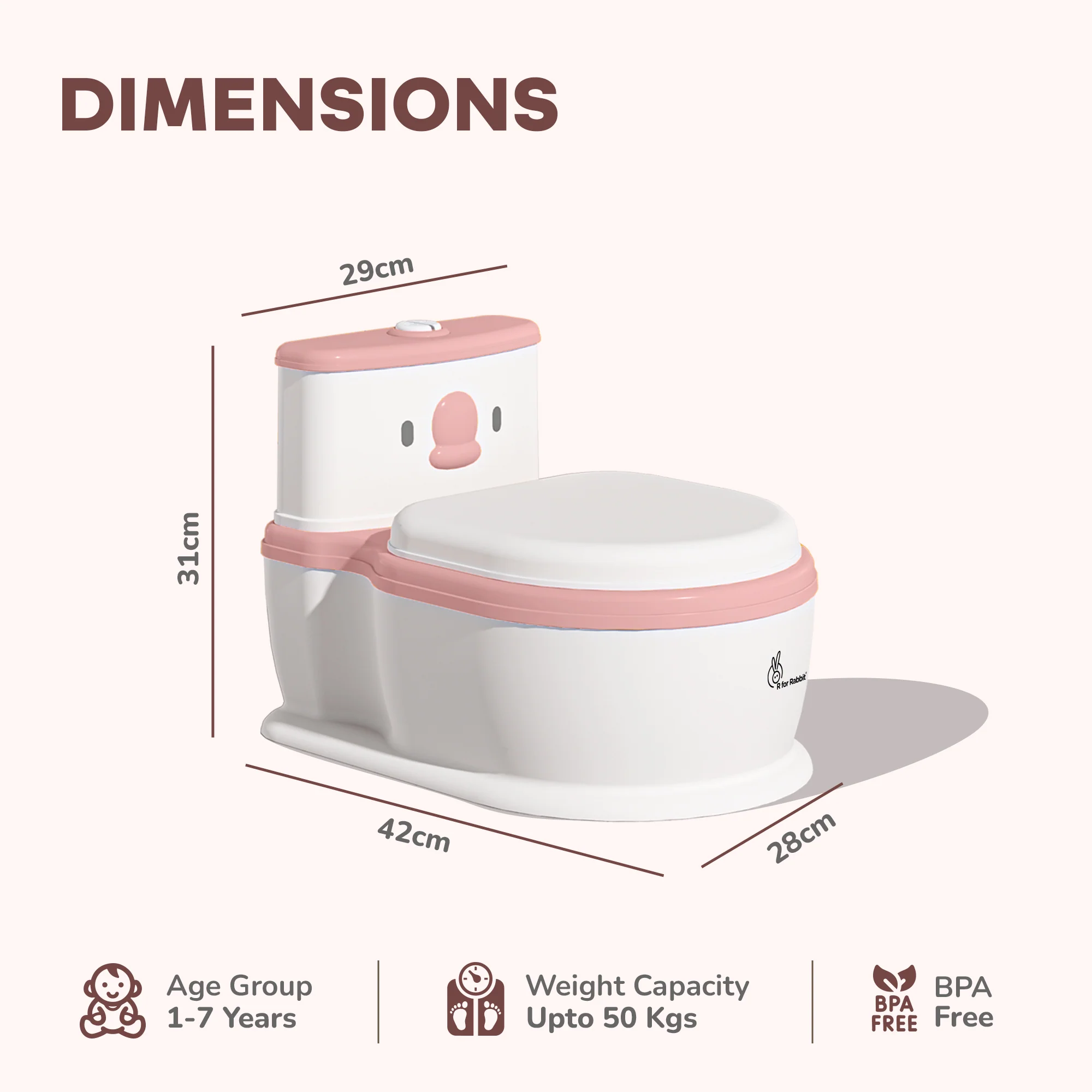Little Grownup Pixie Potty Training Seat For Kids With Music & Tissue Storage - White Pink - Image 8