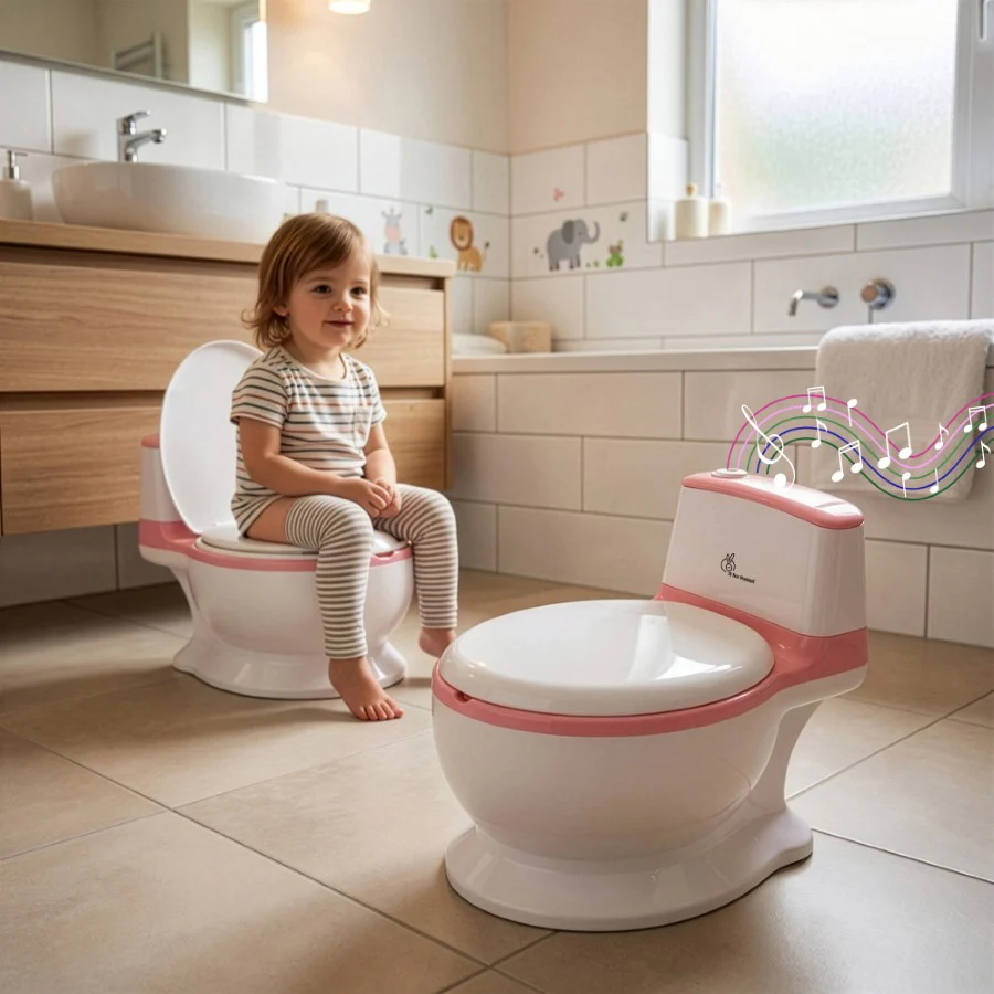 Little Grownup Tunes Musical Potty Seat For Toddlers With Cushion - Pink White