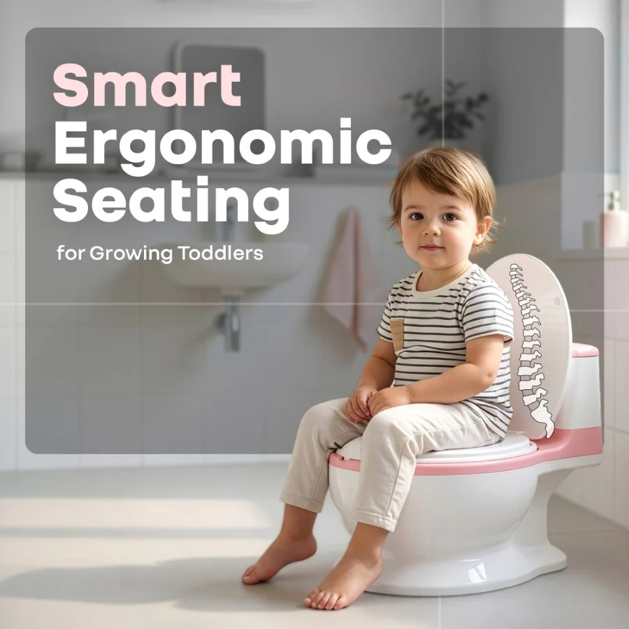 Little Grownup Tunes Musical Potty Seat For Toddlers With Cushion - Pink White - Image 8