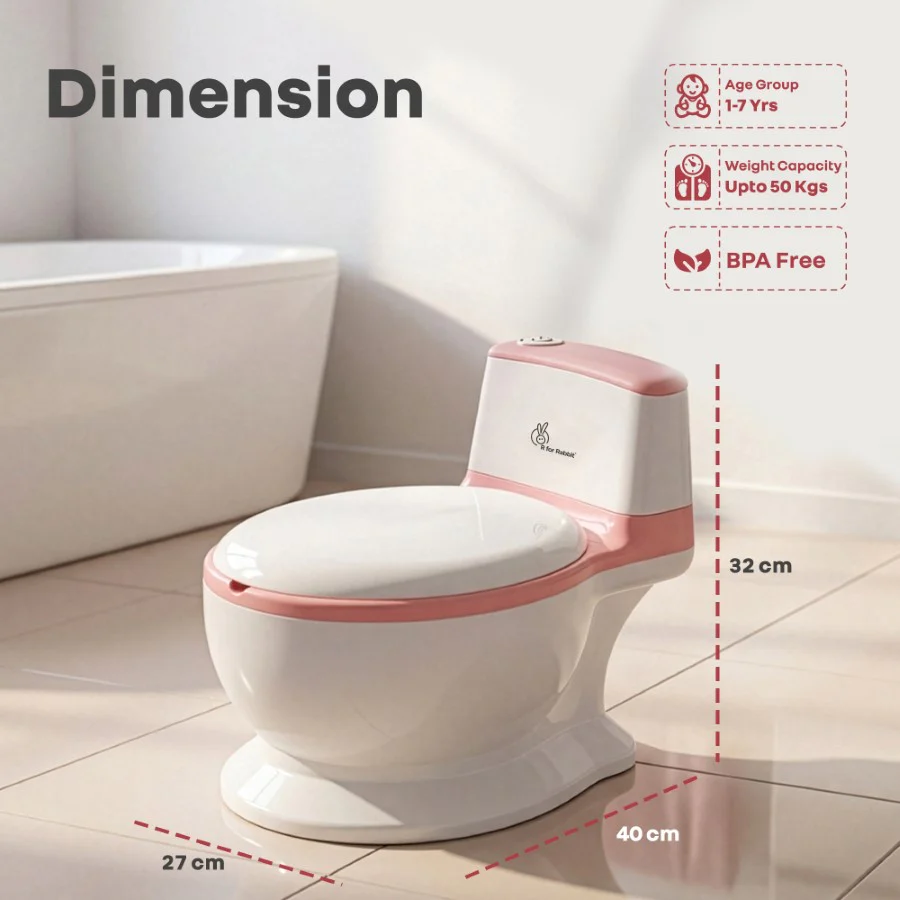 Little Grownup Tunes Musical Potty Seat For Toddlers With Cushion - Pink White - Image 9