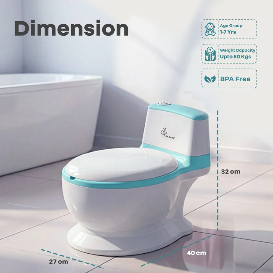 Little Grownup Tunes Musical Potty Seat For Toddlers With Cushion - Blue White - Image 9