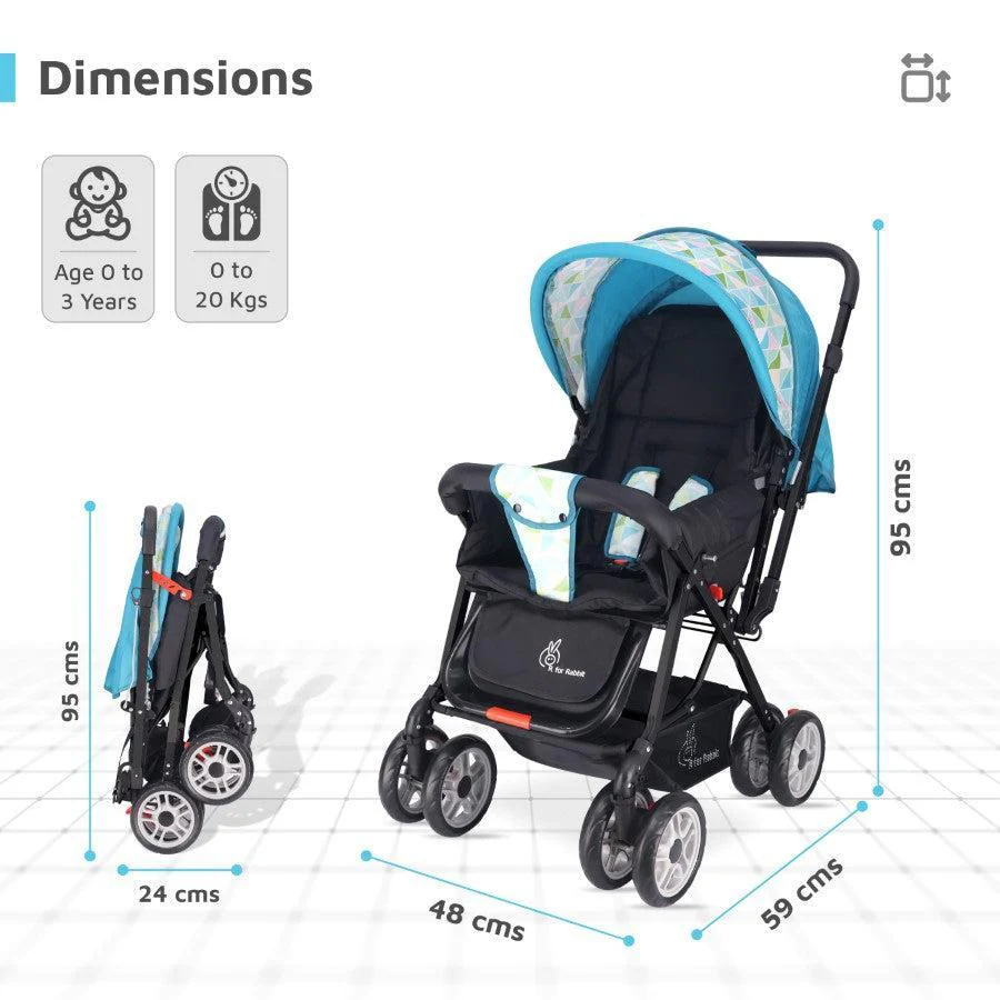 Lollipop Lite Baby Stroller With Personalized Name Plate - Blue Abstract - Image 8