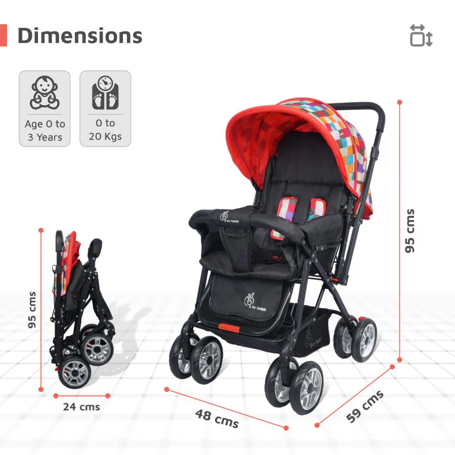 Lollipop Lite Baby Stroller With Personalized Name Plate - Black Multi - Image 3