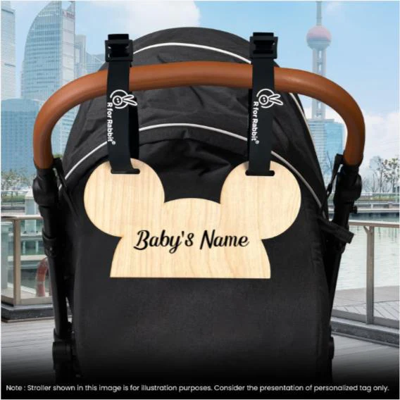 Lollipop Lite Baby Stroller With Personalized Name Plate - Blue Abstract - Image 2