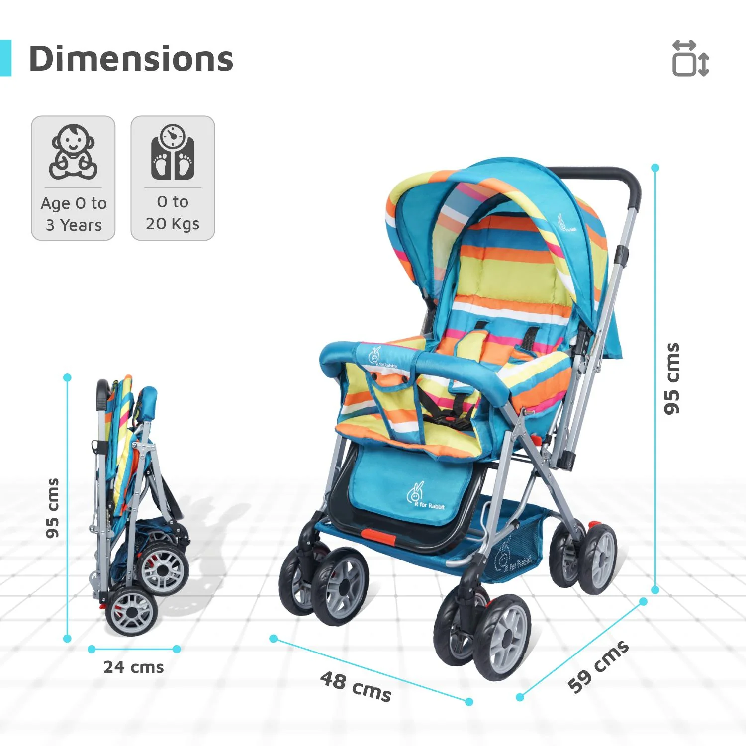 Lollipop Lite Baby Stroller With Personalized Name Plate - Multicolor - Image 7