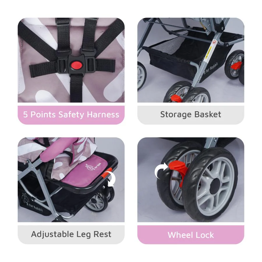 Lollipop Lite Baby Stroller With Personalized Name Plate - Purple - Image 6